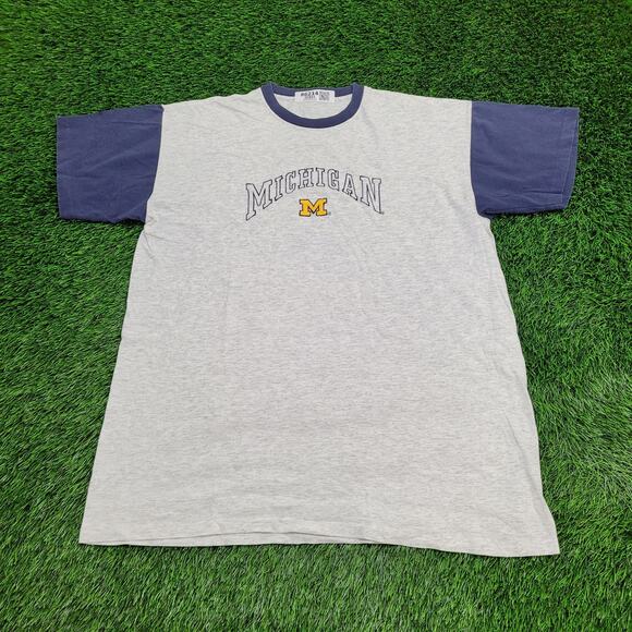 Vintage 80s Michigan Wolverines Shirt XL/2XL 25x31 Arch Gray - Picture 1 of 11